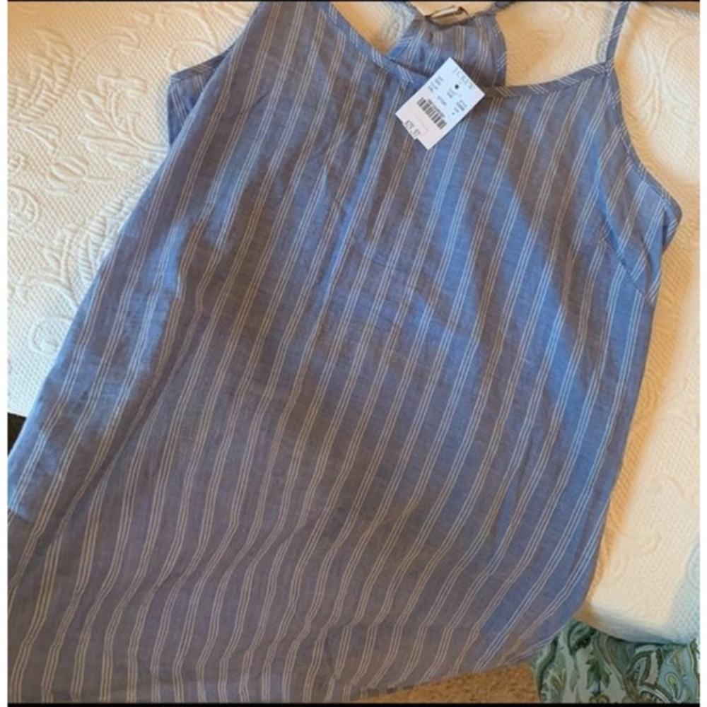 New w tags! J.Crew women’s linen pajama racer tank top size‎ 4